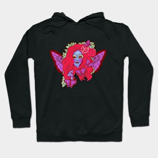 Crimson Violet Butterfly Lady Hoodie